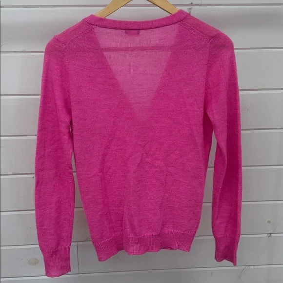 J. Crew Vibrant Pink Knit Sweater Alpaca Merino Wool Blend Small - Picture 4 of 8
